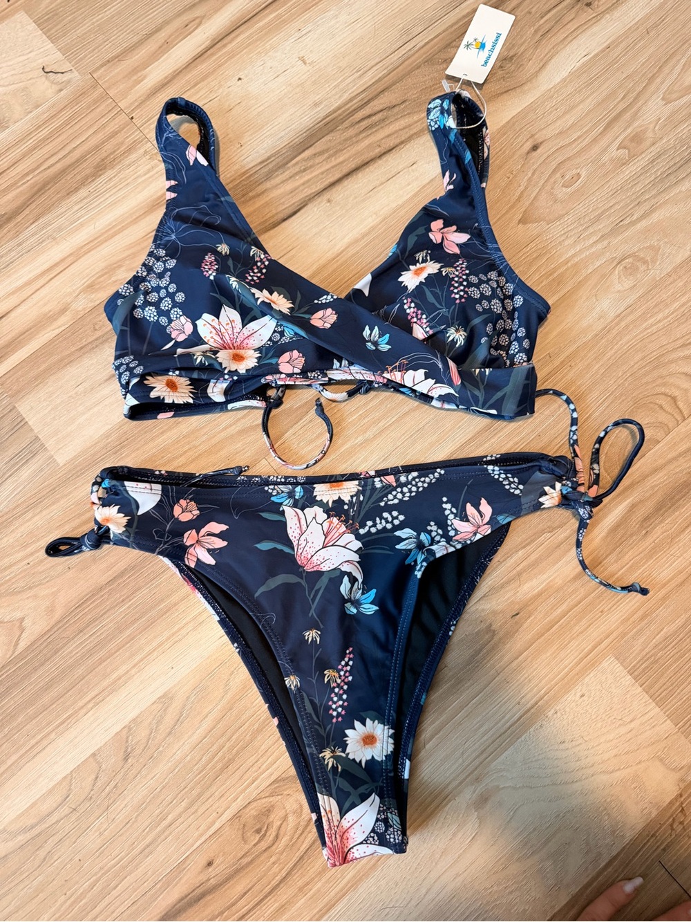 Women’s Navy Floral Bikini Set - Floral Print Bikini